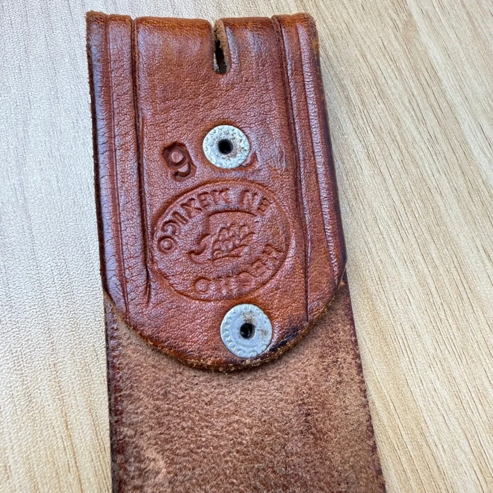 Hand Tooled Leather Belt Strap Mens 36 Southwestern Mexico Cowboy Equestrian